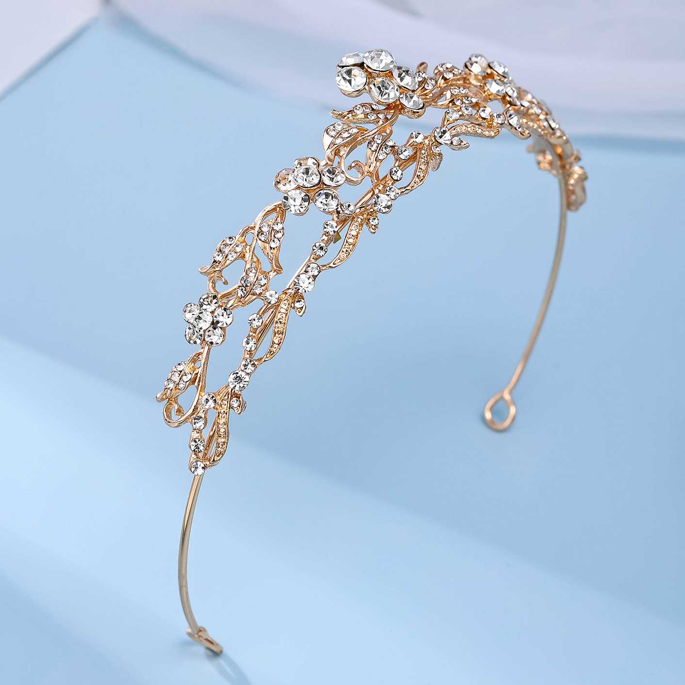 New personalized diamond princess headwear, simple girl party wedding dress, super shiny crystal bridal hair accessory and hair band Specification image