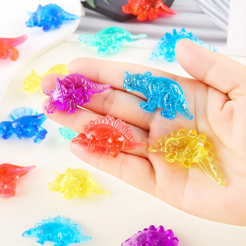 Seven-color crystal little dinosaur, new transparent acrylic gemstone animal toys for kindergarten sharing, wholesale from the manufacturer Specification image