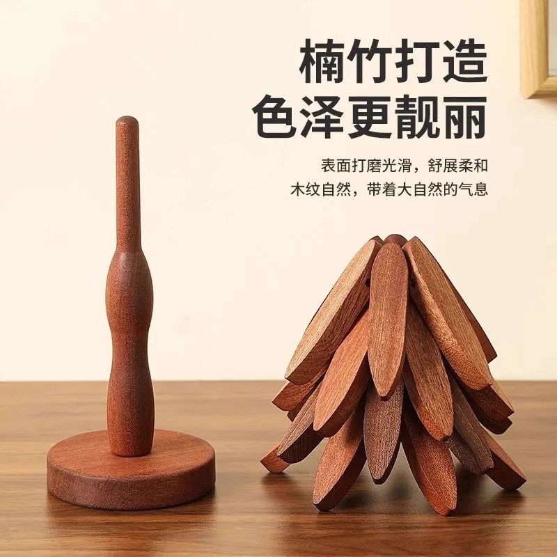 实木隔热垫餐垫防烫垫一棵树家用耐高温桌垫锅垫杯垫砂锅垫高级感产品图