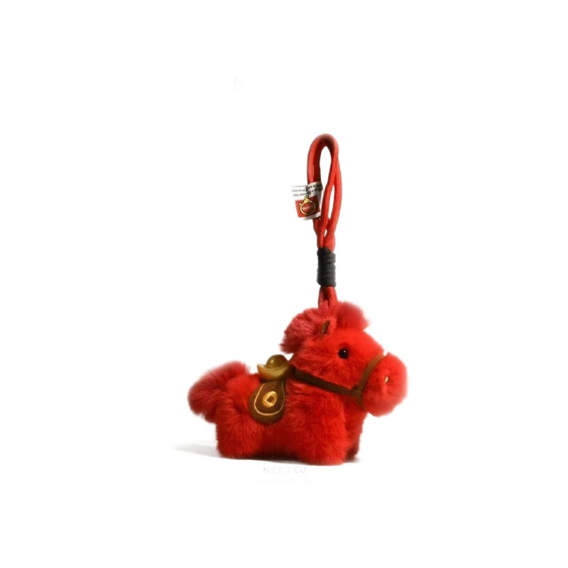 Soon there will be money, Yuan, BMW bag, keychain, car, horse Year mascot, red jewelry, little red horse of the zodiac year Item Picture
