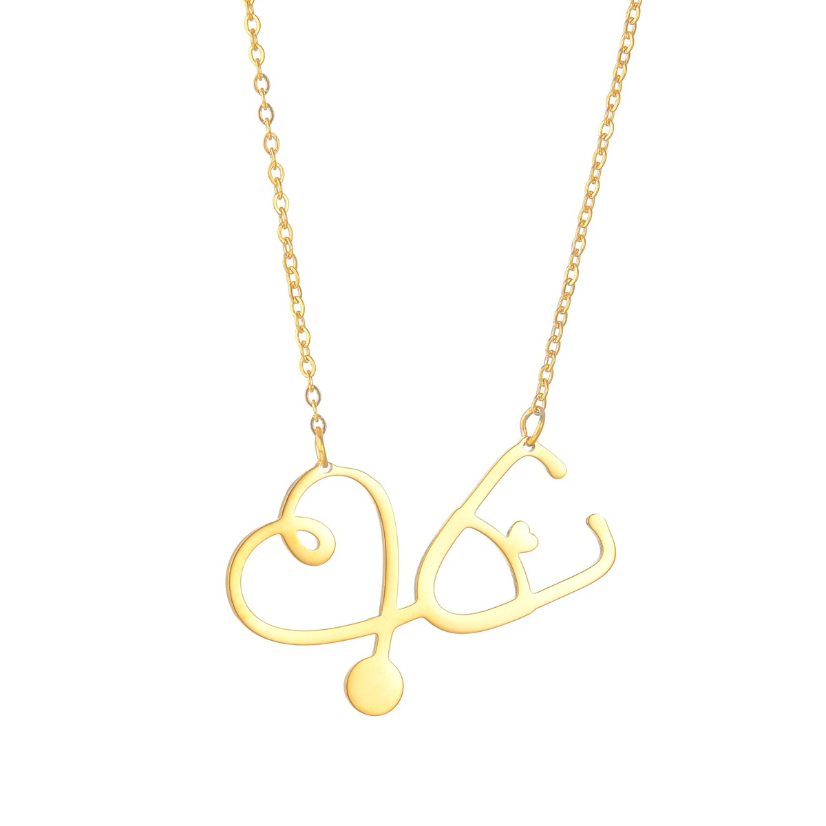 Cross-border best-selling jewelry supply: LOVE Heart-shaped titanium steel women's necklace, heart-shaped pendant, wholesale sweater chain Item Picture