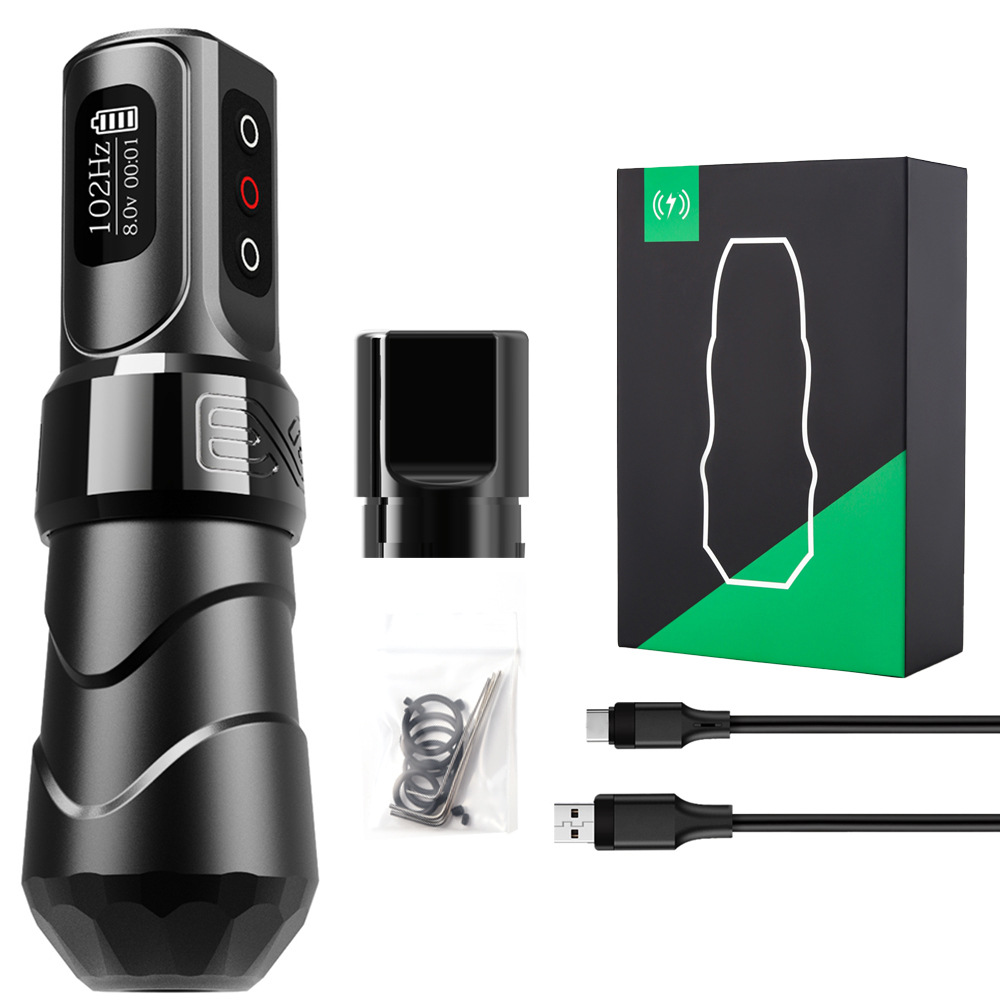 shanilak third-generation rechargeable tattoo pen with LCD display, tattoo needle motor, portable tattoo pen details Picture
