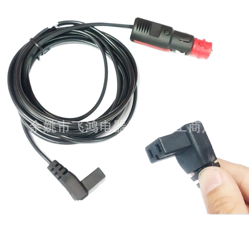 Red-pole car refrigerator power cord, cigarette lighter, two-hole German freezer compressor, car refrigerator plug wire in stock Item Picture
