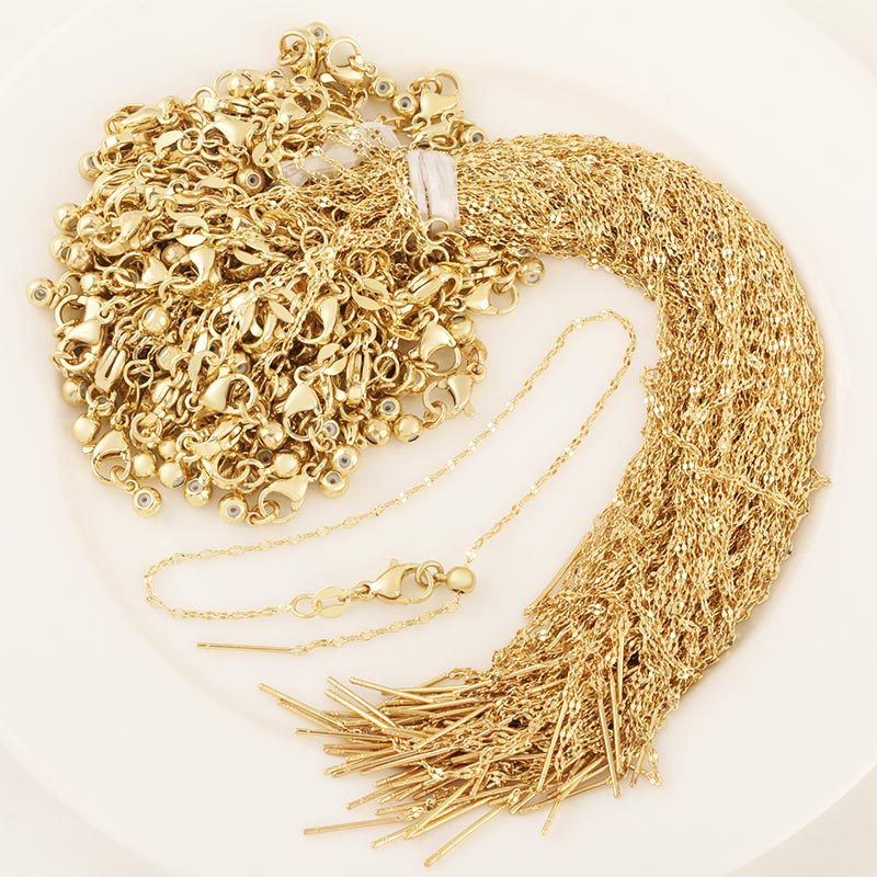 Honglu Universal Needle Chain Lip Bracelet Adjustable Necklace Versatile Chain diy Accessories wholesale for women Specification drawing