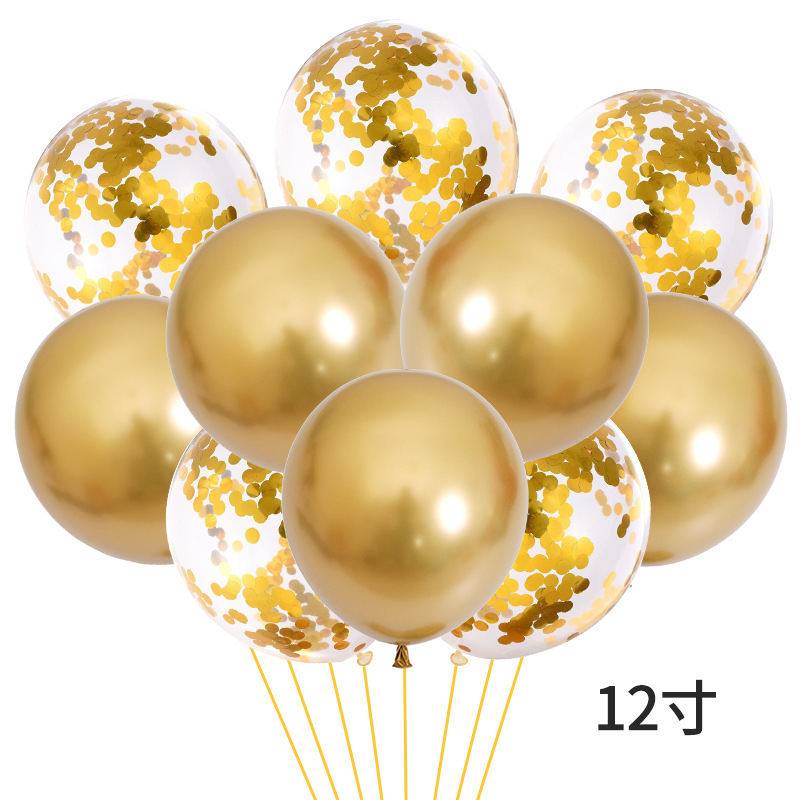 12-inch sequined latex balloon set, a popular birthday party decoration, transparent oversized balloons, party decoration balloons