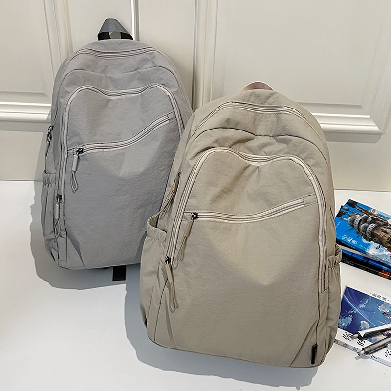 Cross-border fashionable and simple women's backpack, high-end, lightweight and casual travel men's backpack, large-capacity student schoolbag details Picture