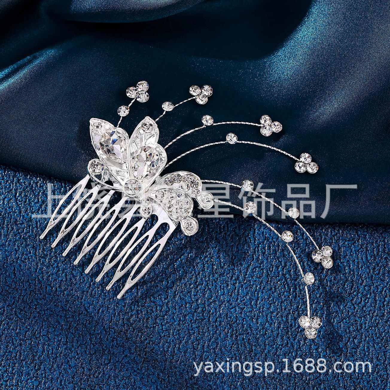 Yaxing Factory Direct sales of new diamond silver princess headwear, wedding gowns and evening gowns, super shiny crystal artistic girls' hair combs
