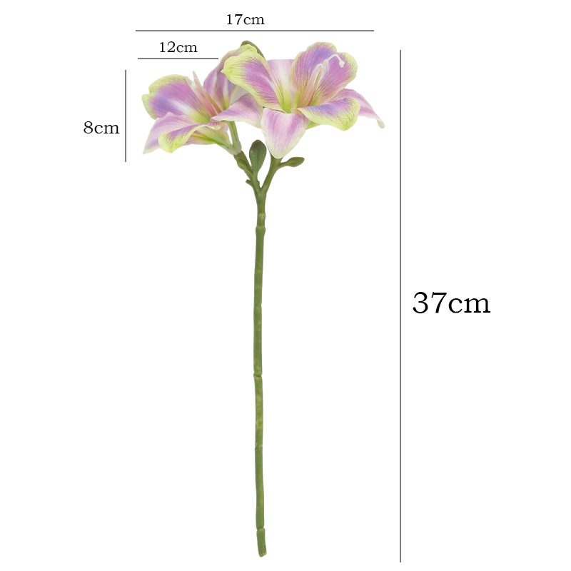 New faux single-stem 2-head orchid, Amaryllis, diy hand-held bouquets, flower arrangements, and decorative materials for home and hotel dining tables Item Picture
