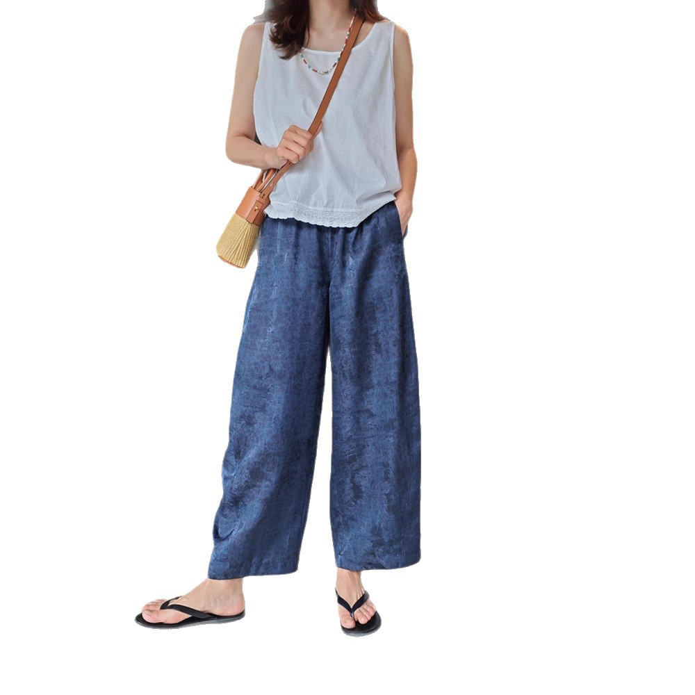 微喇鲨鱼裤/冰丝防晒裤/休闲女裤/女裤/裤子白底实物图