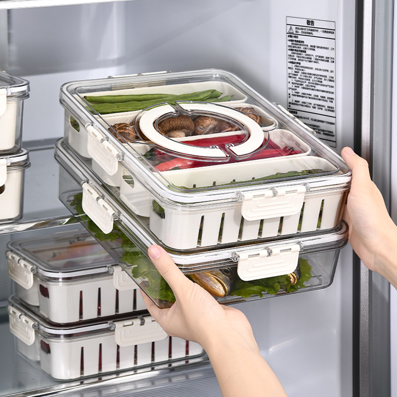 Refrigerator storage box, food-grade special preservation box, kitchen vegetable, fruit and meat freezing storage box, organizing magic tool