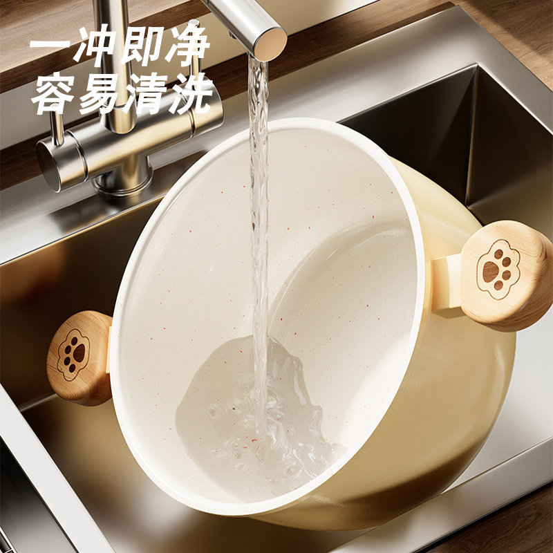 والقدور المصنوعة من الخزف تُسخن بأذنها بدون مقلاة مقلاة بالحساء Specification image