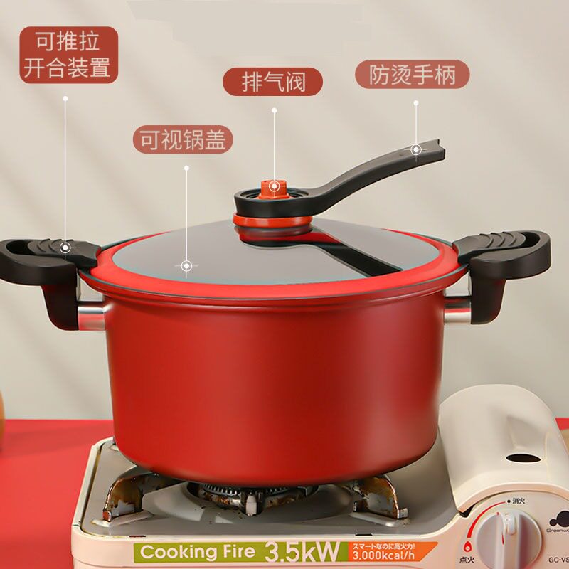 Micro olla de presión olla casera cocina de inducción de gas olla de presión universal olla antiadherente olla de fuego multifuncional details Picture