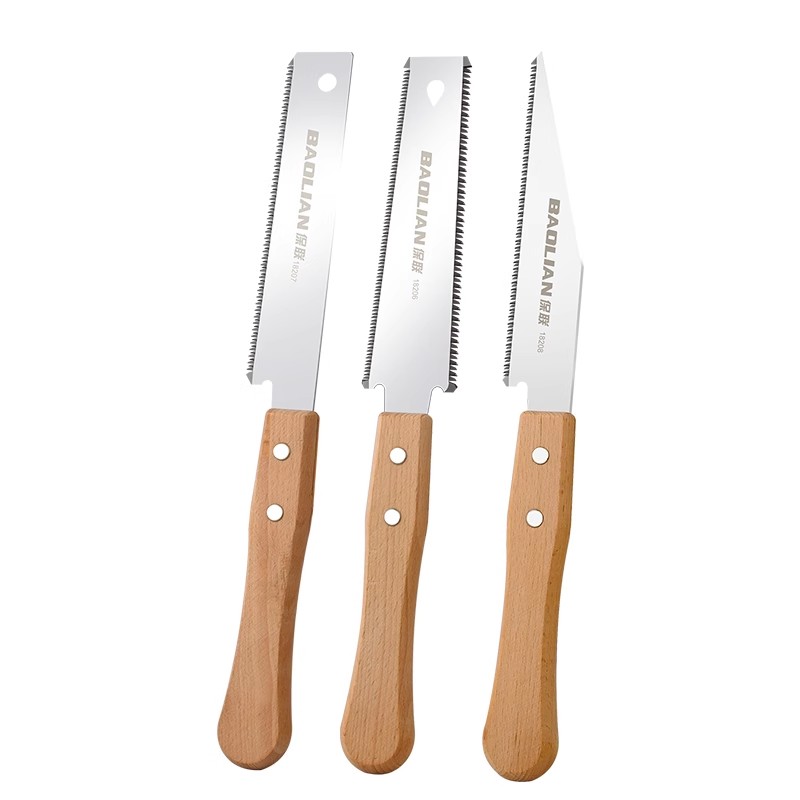 Baolian double-sided saw, hand saw, household small hand pull saw, handheld woodworking tree sawing wonder, fast fine-toothed saw, handmade Item Picture