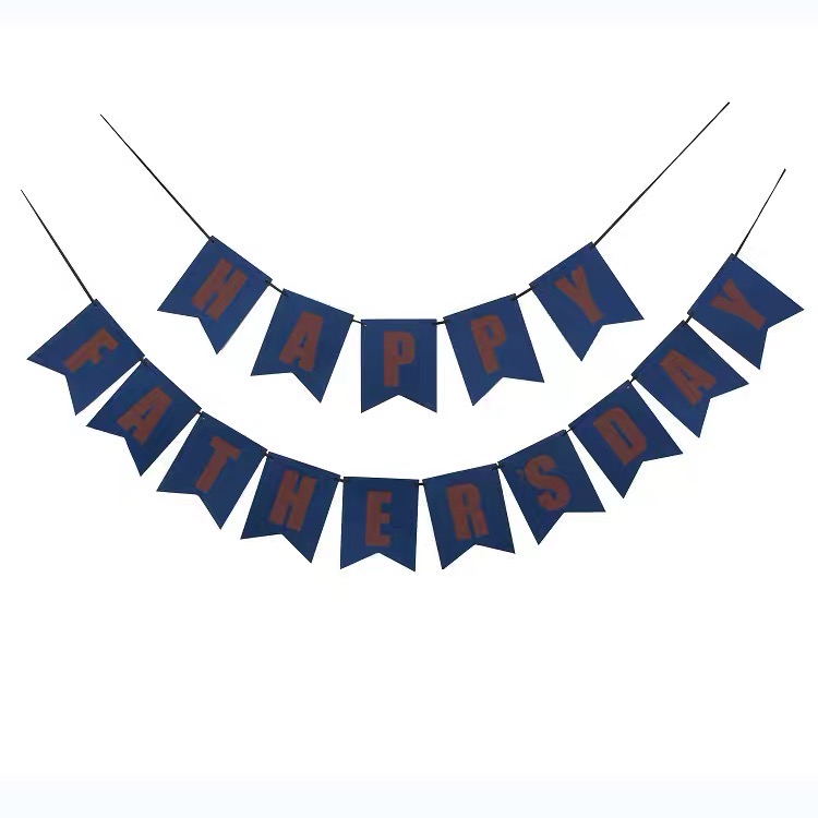 Paper Santa Claus raises flags, hangs flags, decorates, and strings colorful flags in shopping mall Windows for festivals