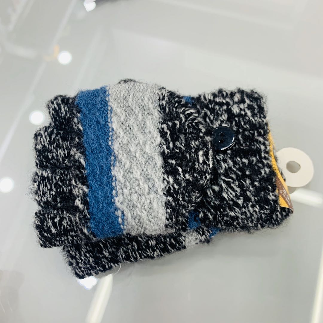 Shuai Ni Children's flip Gloves, half finger, winter warmth, knitted wool for primary school students Specification image