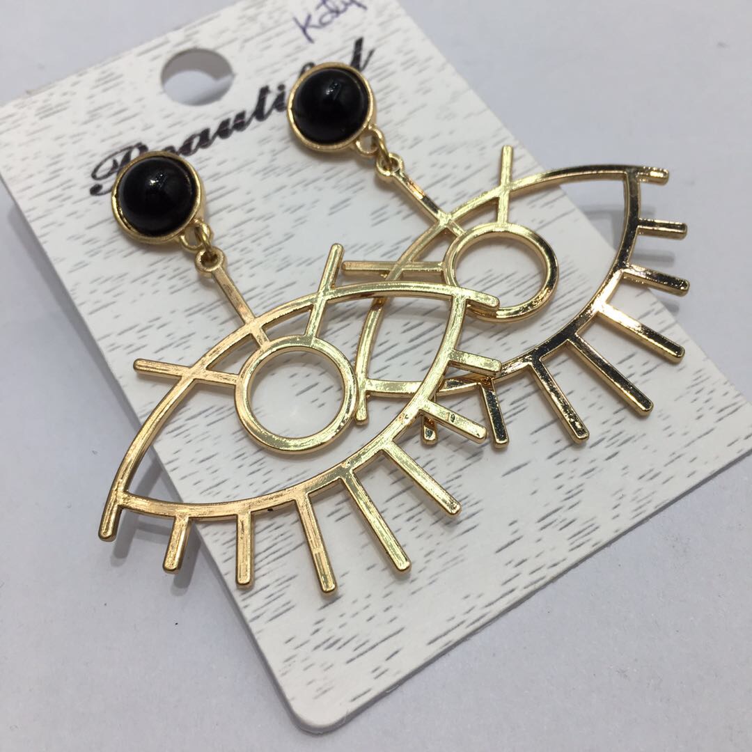 甜美可爱日韩风天使眼合金成人耳饰厂家直销细节图