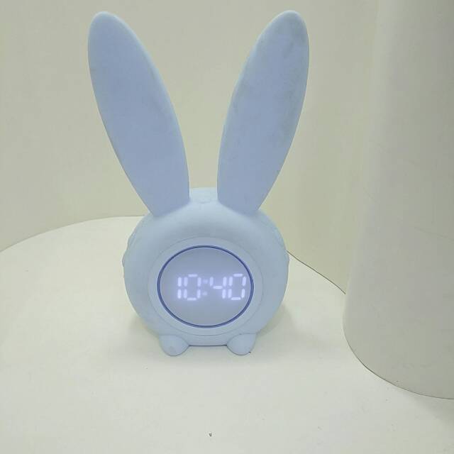 兔子闹钟充电多功能智能闹钟创意聪明钟静音床头夜灯电子中小学生音乐闹表
