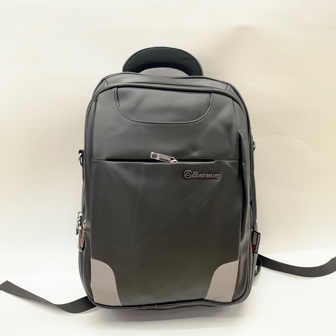 Black spliced washed nylon large-capacity backpacks for men and women
