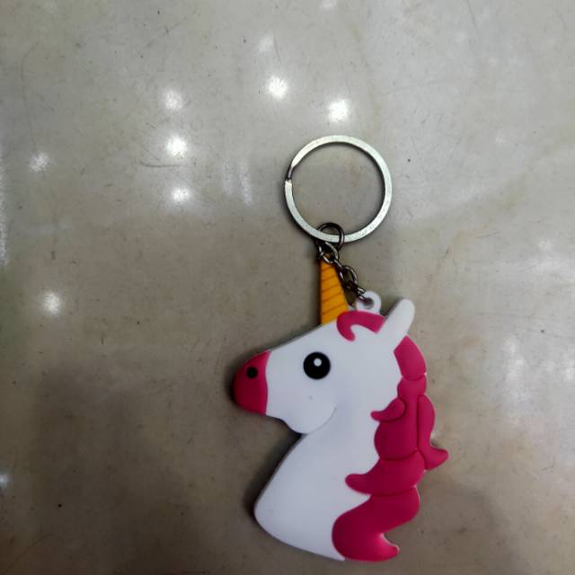 硅胶卡通独角兽儿童成人钥匙扣细节图