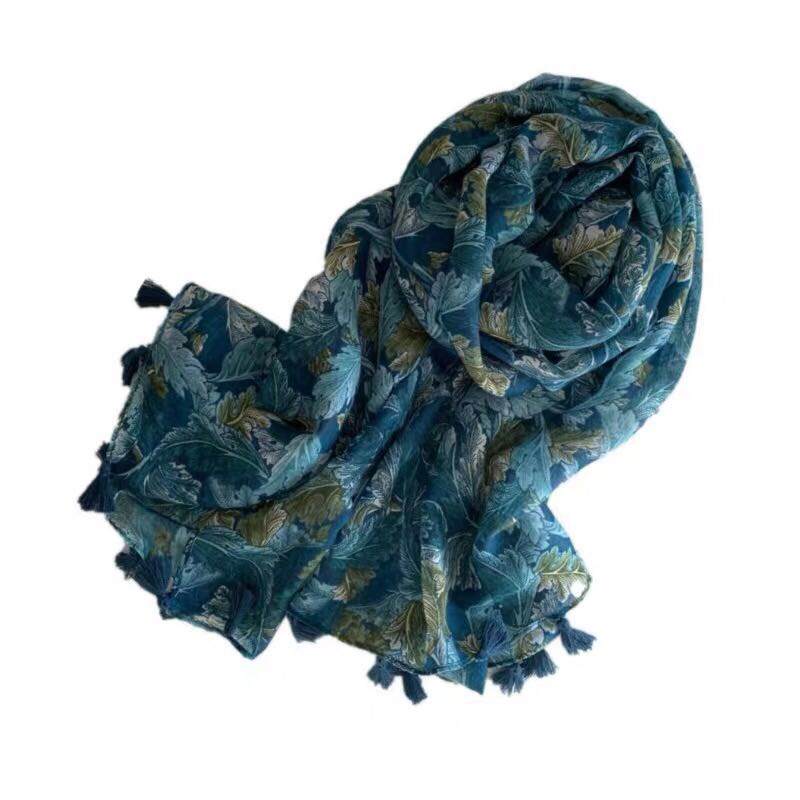 女士时尚潮流休闲百搭简约薄款民族风带须围巾披肩产品图