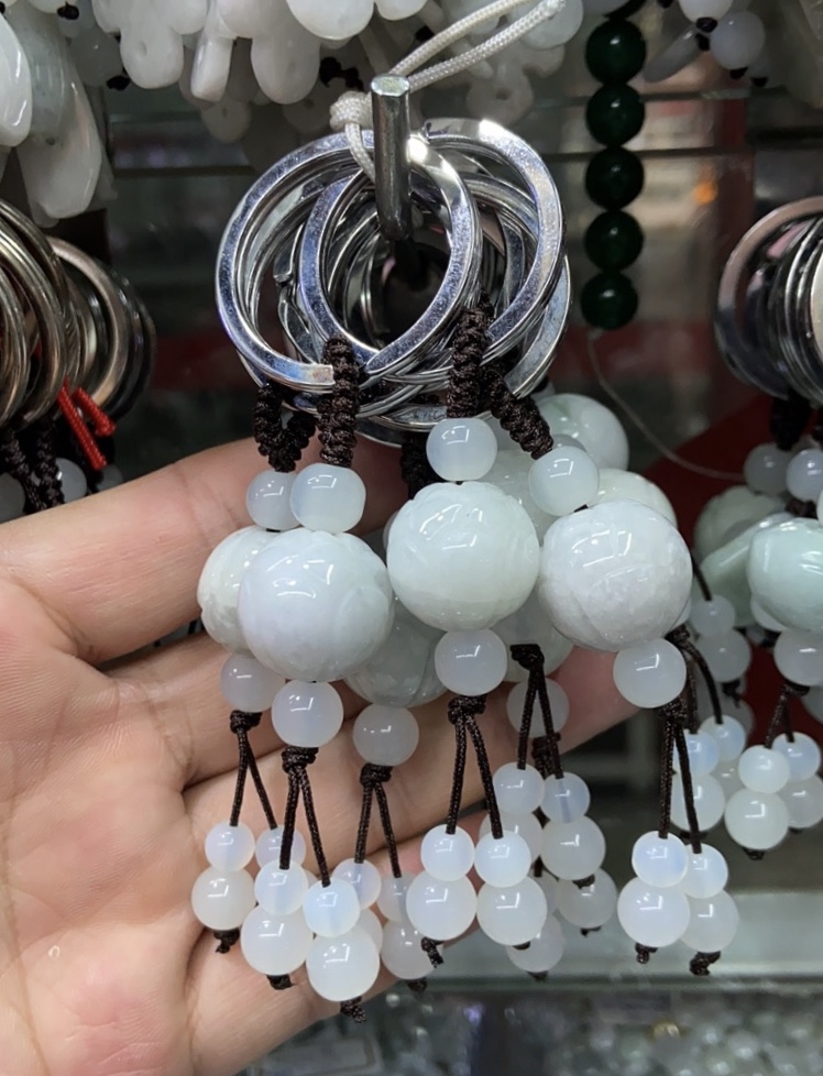 A货观音佛男女情侣钥匙扣汽车挂件可爱创意韩版链钥匙圈链细节图