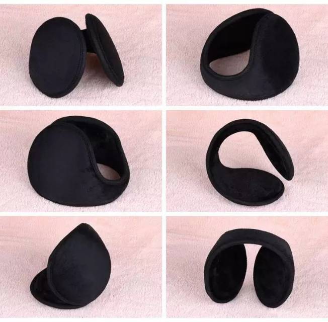 Men's And Women's Earmuffs Pure Ear Warm Bag Men's Winter Warm Universal Earmuffs Black Back Earmuffs