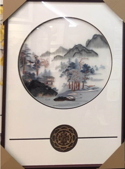 品绣天翔40X140cm山水风景苏绣装饰画产品图