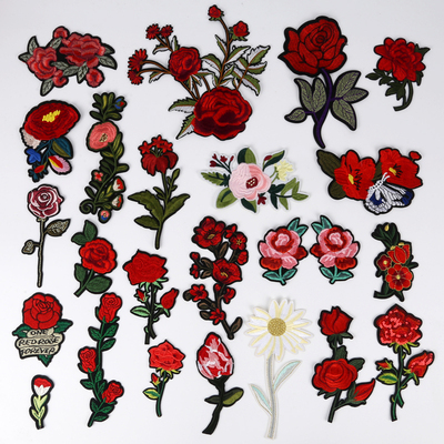 花朵大号布贴补丁贴绣花贴衣服装饰贴花补洞刺绣贴布