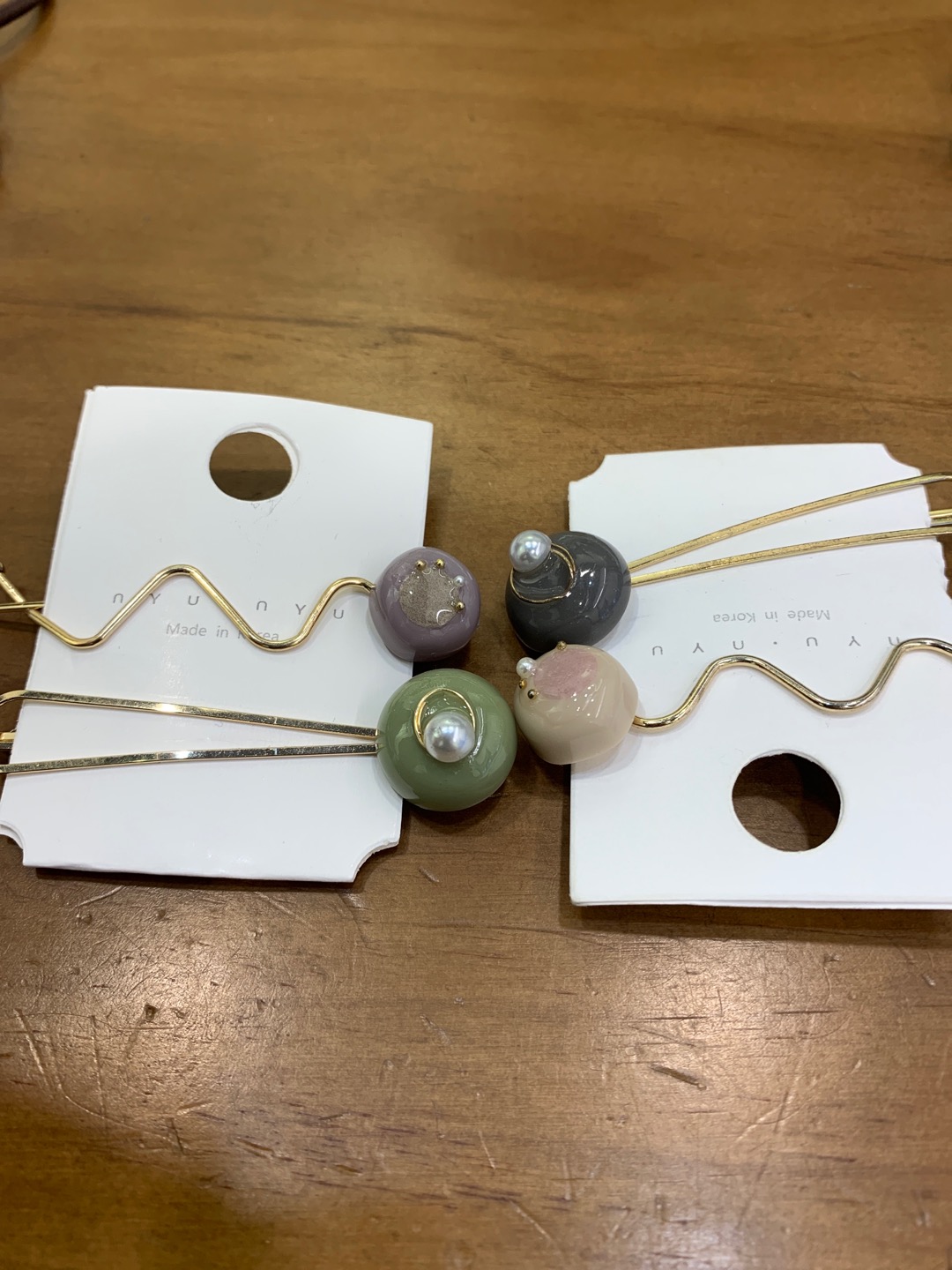 New pearl acrylic alloy set hair clips for girls' fashionable hairpins details Picture