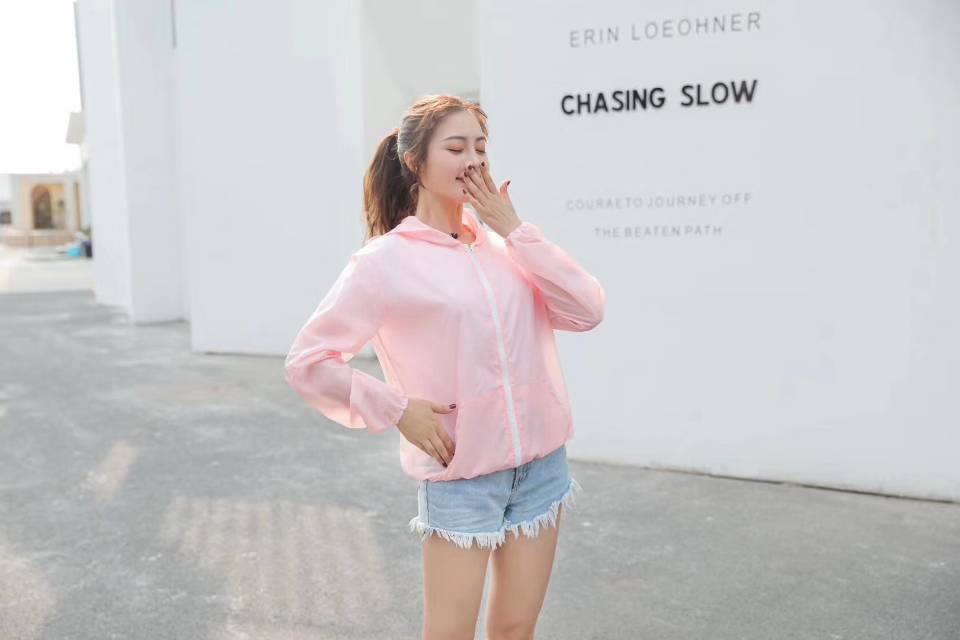 Women's short, form-fitting sun-protective clothing, outdoor skin wear, long-sleeved, light outerwear, trendy details Picture