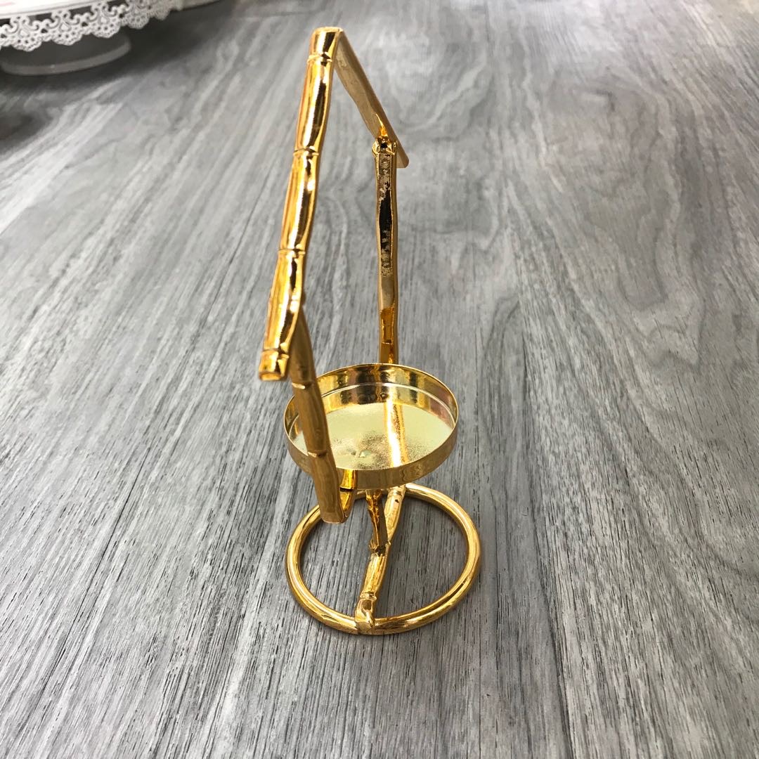 北欧风格铁艺烛台金色蜡烛架欧式蜡烛台浪漫摆件烛光晚餐红酒细节图