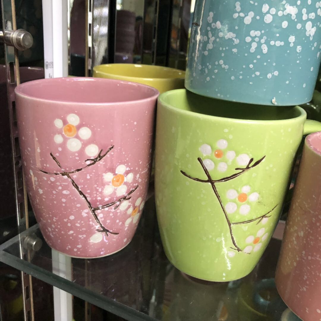 Fashionable New Plum Flower Pure Ceramic Cup Specification drawing