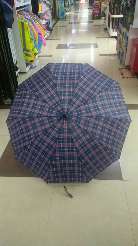70#10k直杆自动男格伞 厂家直销 直杆伞 长伞