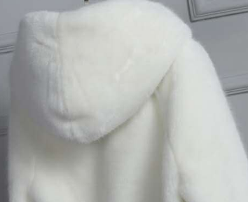 Women's Fashion Trend Warm Winter Hooded Short Faux Fur Coat Specification drawing