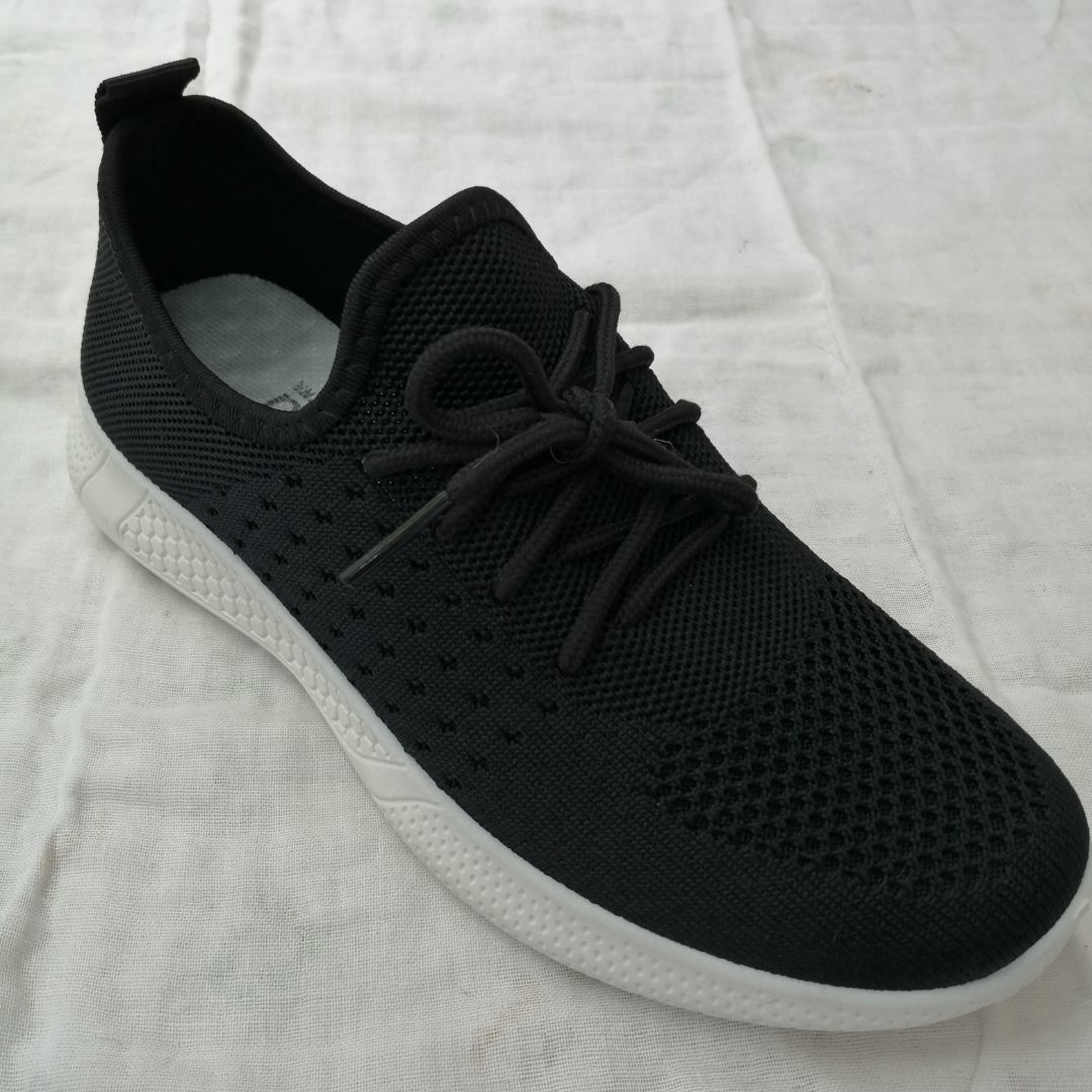 Black lacing spring and Autumn new breathable comfortable flying woven casual shoes running shoes sneakers