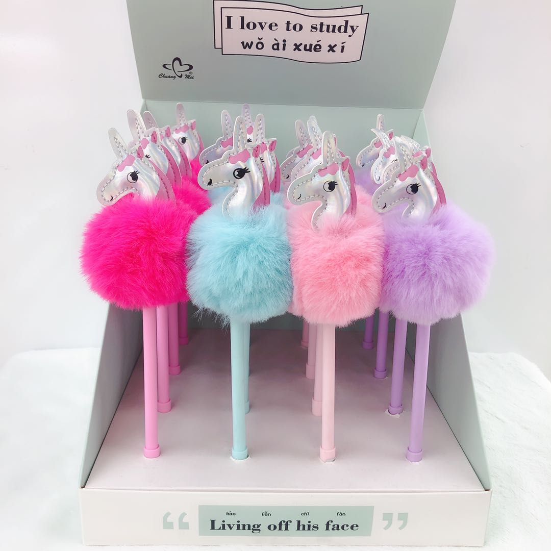Unicorn Bristle pen, leather material, cute unicorn shape 549