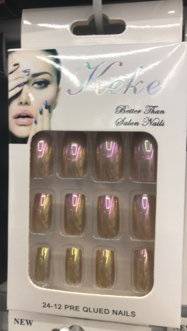 keke圆盒短甲12片7组7色款外贸款美甲贴片