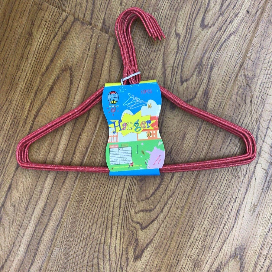 10个装加粗包塑成人衣架防滑浸塑衣架