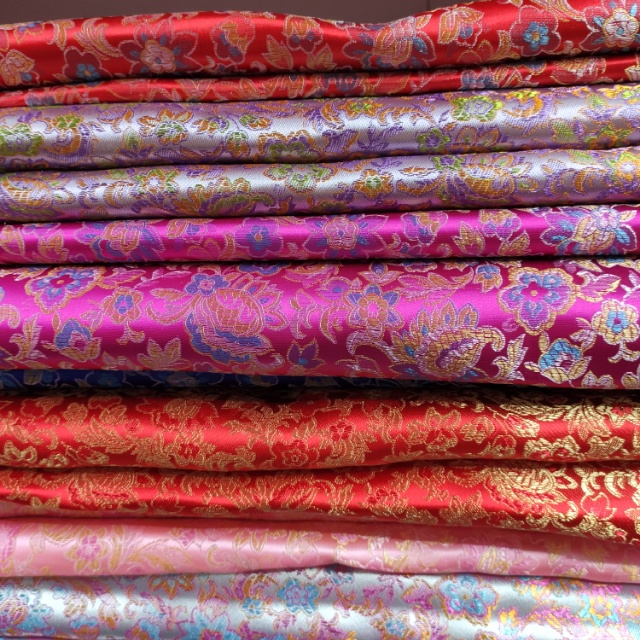 Floral Low Brocade Fabric Decorative Fabric Multi-Color Optional