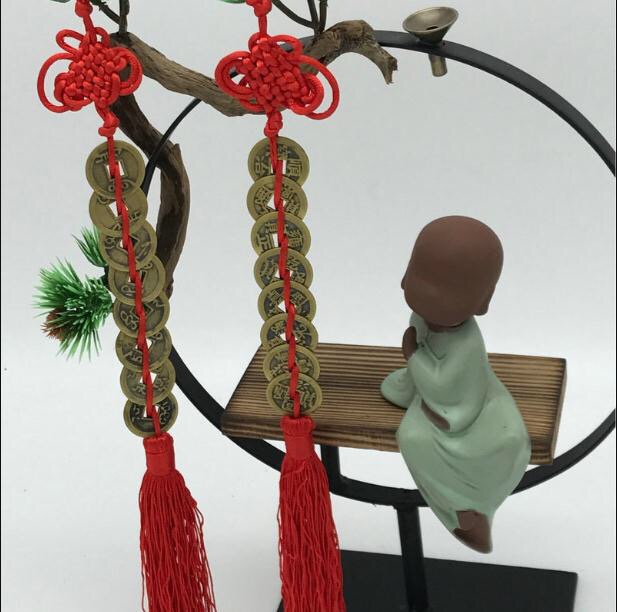 Chinese knot car accessories copper COINS 8 string to ensure peace thumbnail