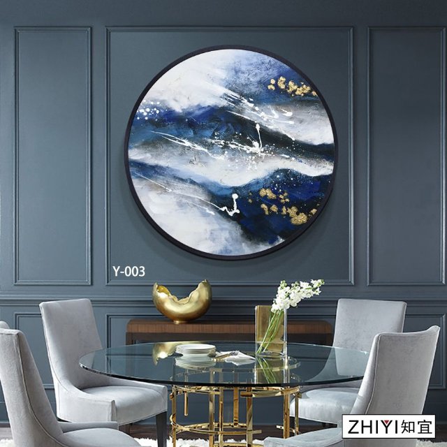 Post-modern light luxury living room dining room hallway hanging painting linoleum painting decorative painting circle