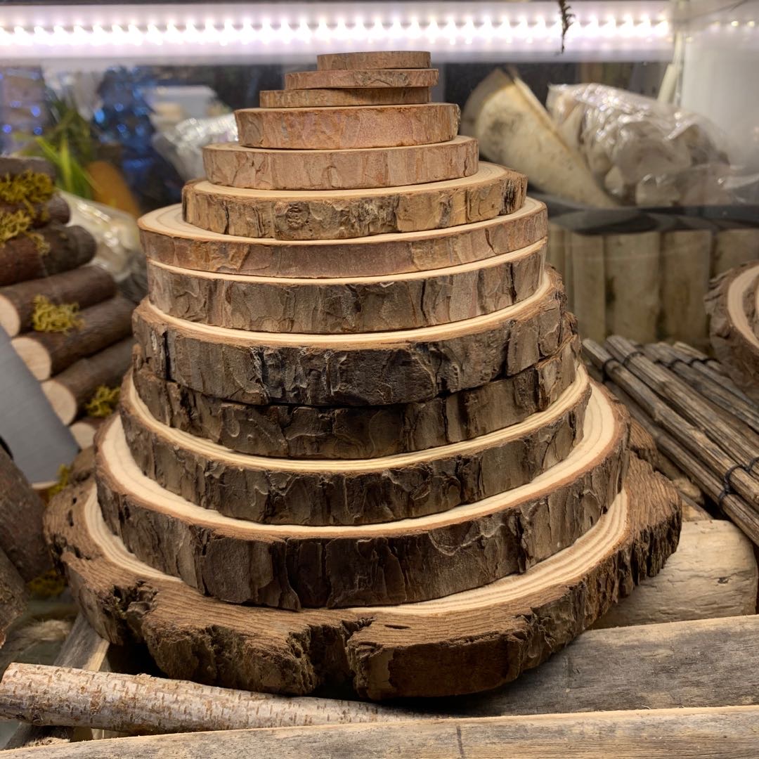 Harajuku-style wood chips, natural wood art, handcrafted raw material accessories
