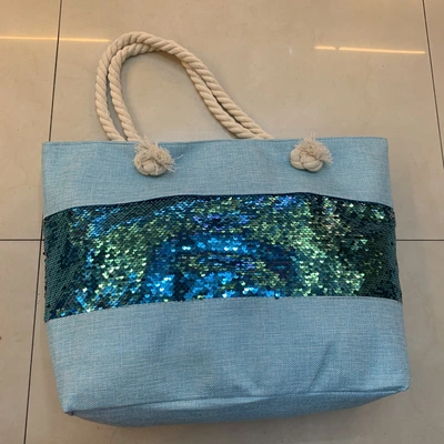 New Sequin Tote Bag Canvas Bag Beach Bag Youth Bag Going Out Space Mommy Bag Straw Bag Women's Hook