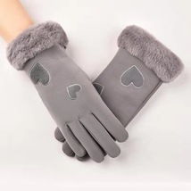 呼吸皮五指保暖手套冬季保暖女士防寒触屏手套
