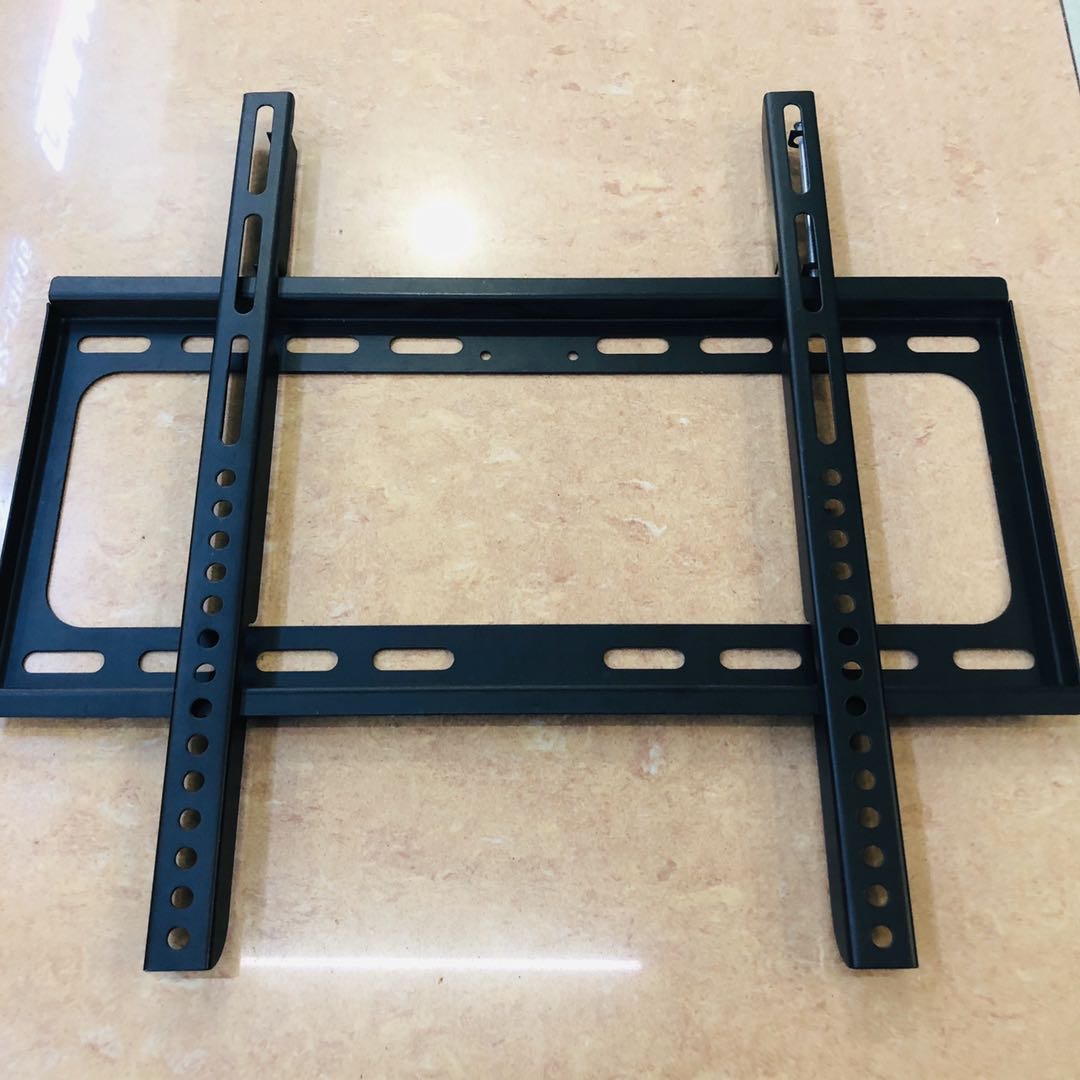 Extended TV stand, black reinforced stand details Picture