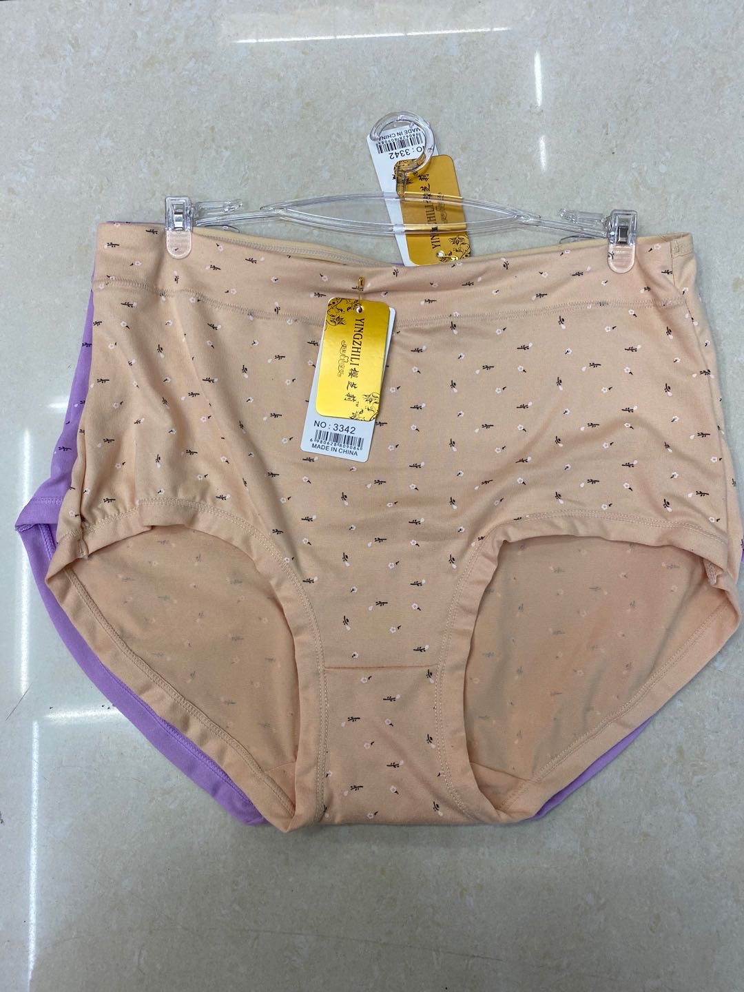 Women's Cotton Anti-Bacterial Inner Crotch Printed Flesh Color Plus Size Underwear Series