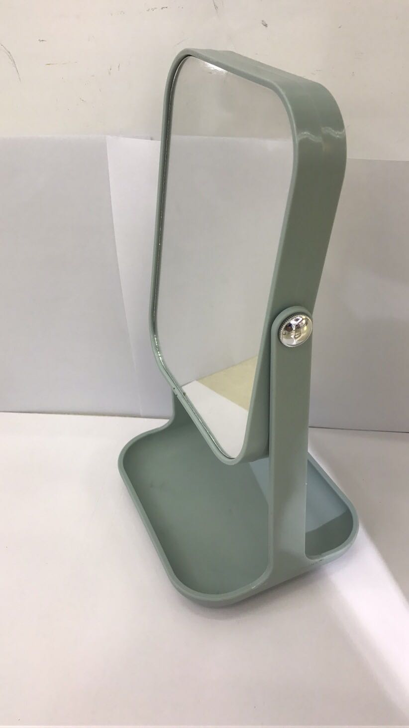 Plastic desktop makeup mirror, student portable dormitory desktop, simple makeup mirror, folding mirror, high list surface dressing mirror details Picture