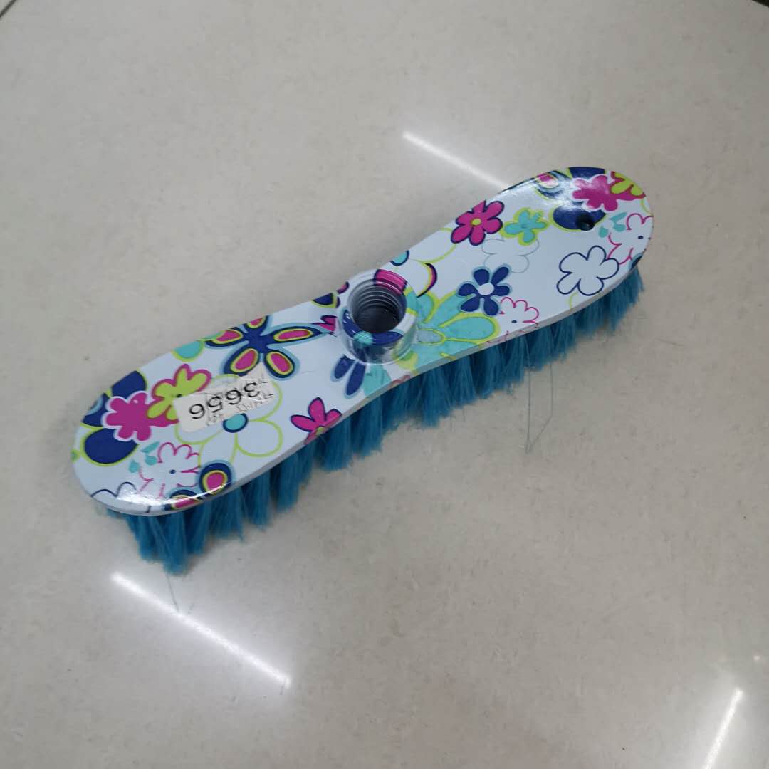 Broom Head Foreign Trade Soft Brush Household Straight Broom Plastic Fleece Broom Solid Color Can Be Matched With Wooden Pole Source Goods Specification drawing