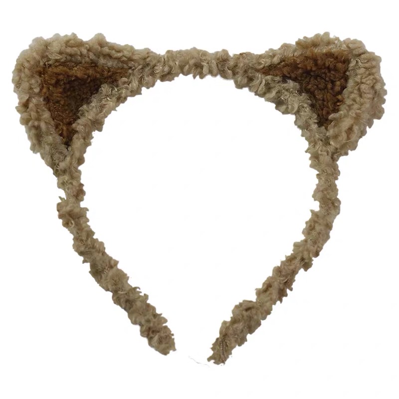 爆款束发带卡通羊羔毛猫耳朵发箍绑头发发箍