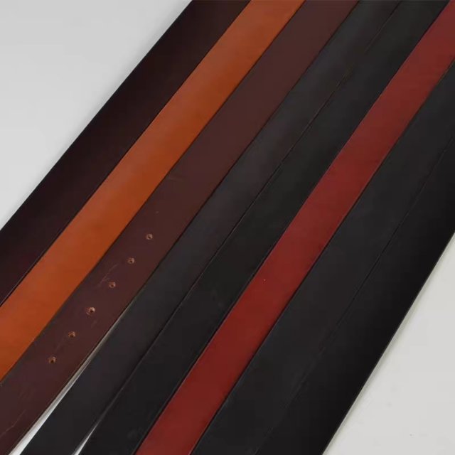Top Layer Cowhide Headless And Holeless Belt Strip Plant Tanned Single Layer Cowhide Pure Cowhide Leather Belt Replacement With Defects details Picture